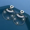 Wholesale of best-selling creative Korean-style flower earrings for women, 925 silver needle stud earrings, simple and retro ethnic style earrings from the manufacturer undefined